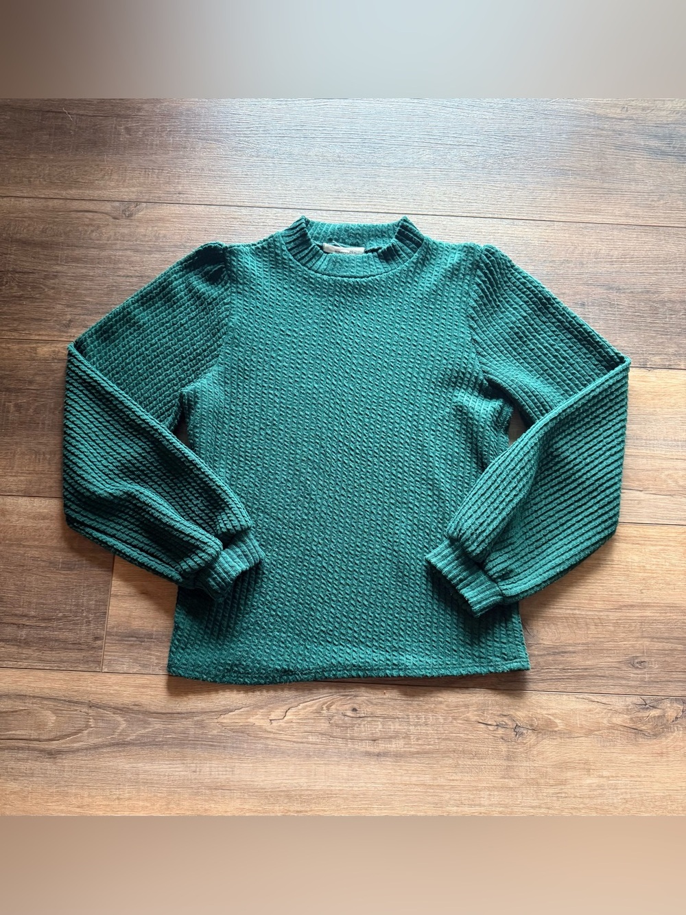 Unwritten Emerald Green Waffle Knit Sweater
